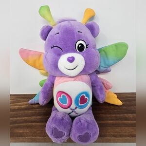 Care Bears 9" Purple Share Bear Butterfly Plush - 40th Anniversary Spring Theme
